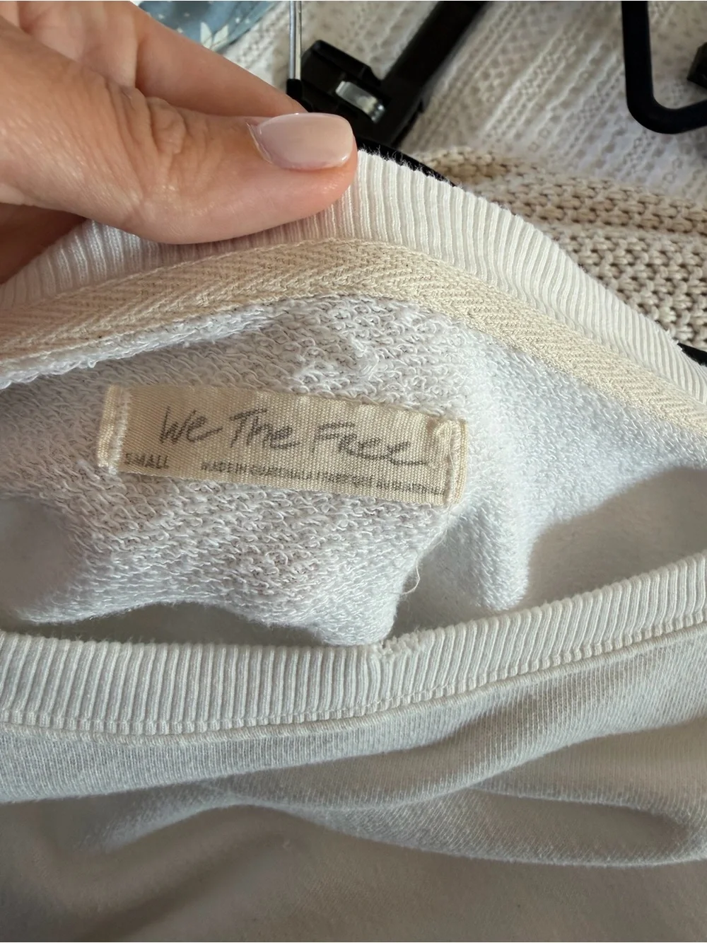 We The Free White Distressed Oversized Sweatshirt - Picture 7 of 9
